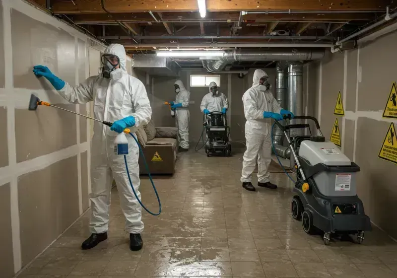 Basement Moisture Removal and Structural Drying process in Lusk, WY